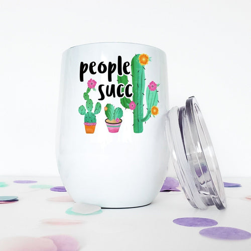 Cactus, Custom Wine Tumbler, Succulents, Best Friend Birthday Gifts,