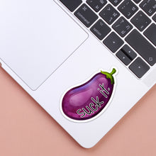 Load image into Gallery viewer, Suck It, Eggplant, Emoji Stickers, Laptop Stickers, Best Friend Gifts,
