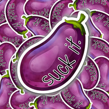 Load image into Gallery viewer, Suck It, Eggplant, Emoji Stickers, Laptop Stickers, Best Friend Gifts,
