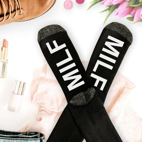 Personalized Socks, Funny Socks, MILF, Funny Gifts, Mom Gift,