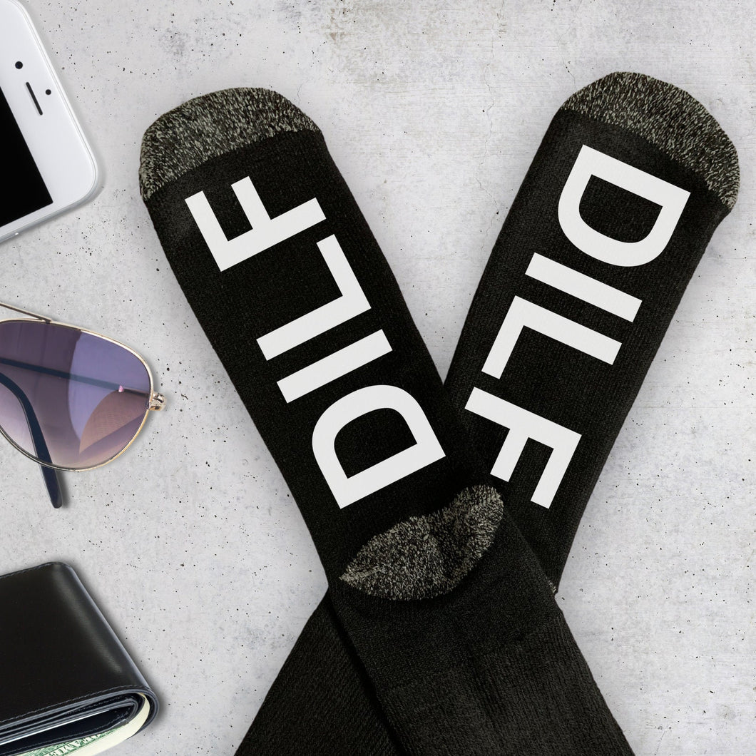 DILF Socks, Funny Socks, Husband Gift, Christmas Gift for Boyfriend, Stocking Stuffer For Men