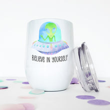 Load image into Gallery viewer, Alien, UFO, Custom Wine Tumbler, Funny Mugs, Best Friend Birthday Gifts, 21st Birthday Gift for Her,
