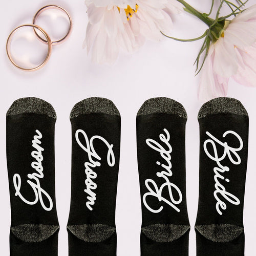 Bride, Groom Socks, Wedding Socks, Personalized Wedding Gift, Engagement Gifts for Couple