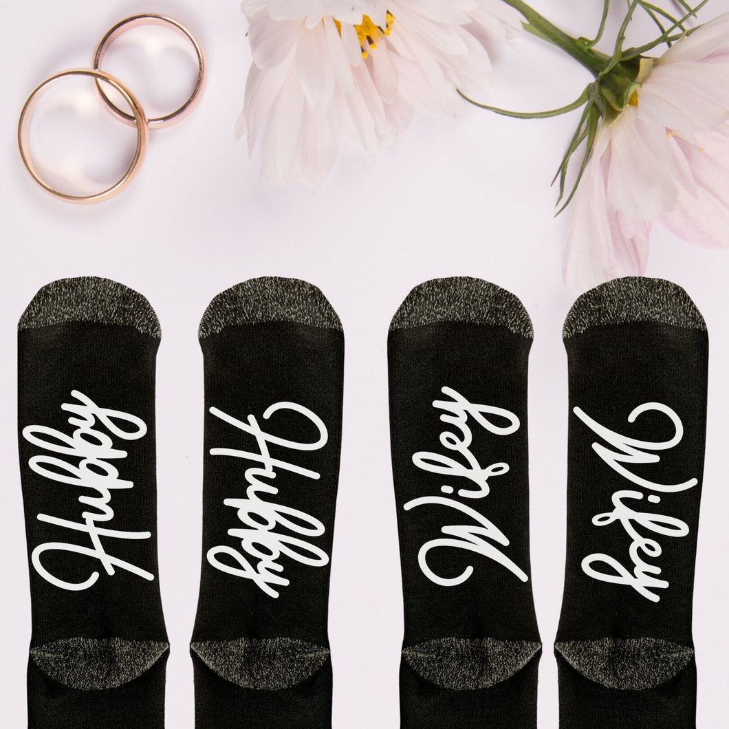 Bride, Groom Socks, Wedding Socks, Personalized Wedding Gift, Engagement Gifts for Couple