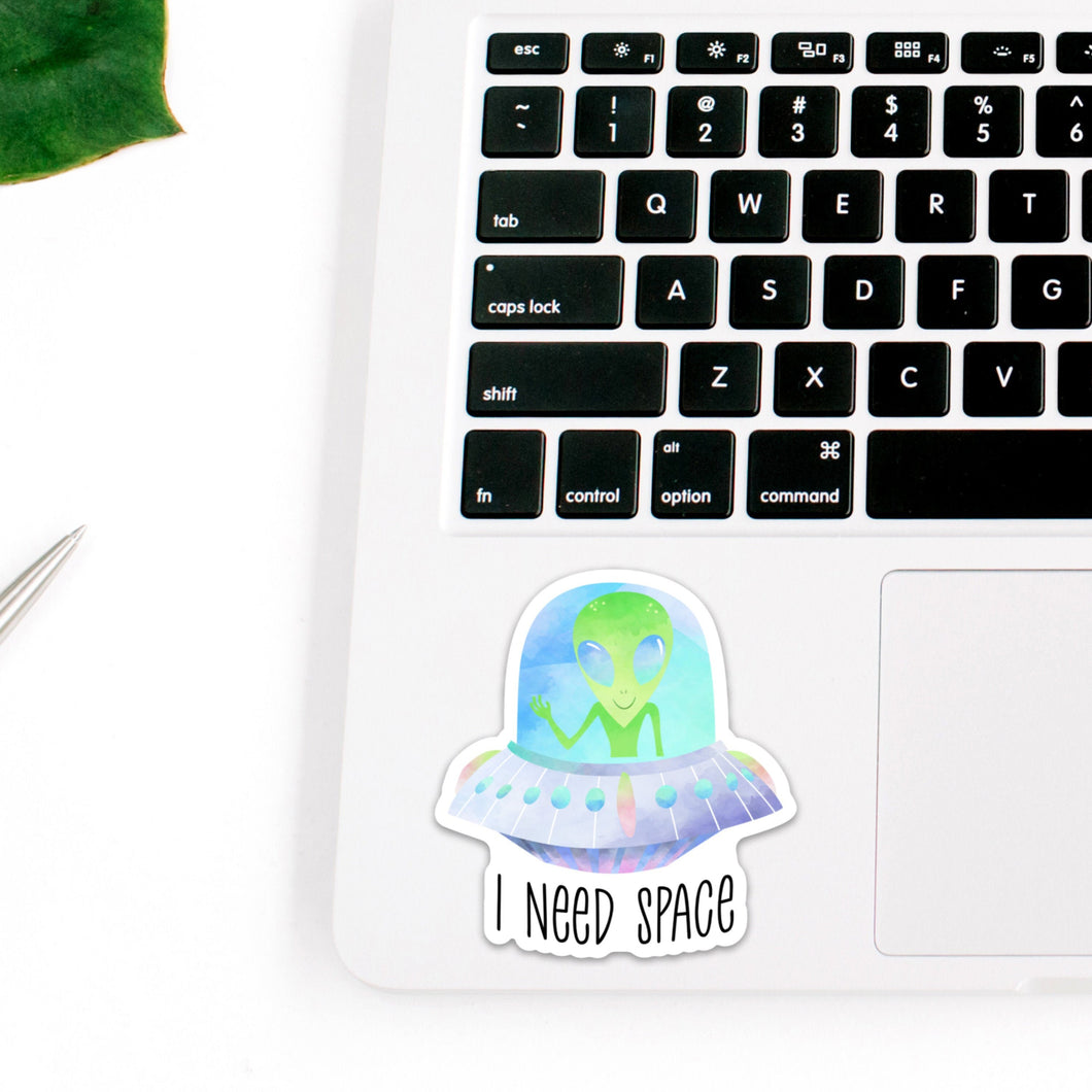 Alien Sticker, UFO Sticker, Outer Space, Laptop Decal, Best Friend Birthday Gifts