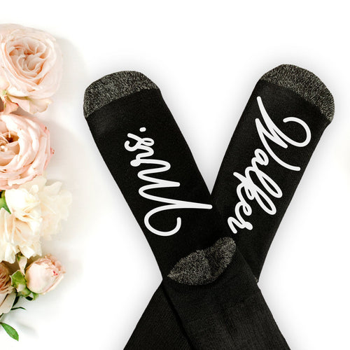 Wedding Socks, Novelty Socks, Gift for Wife, Personalized Wedding Gift, Bridal Shower Gift,