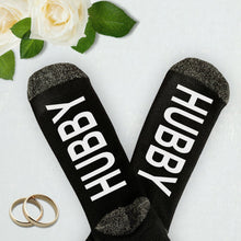 Load image into Gallery viewer, Hubby Socks, Wedding Day Socks, Husband Gift, Engagement Gifts,
