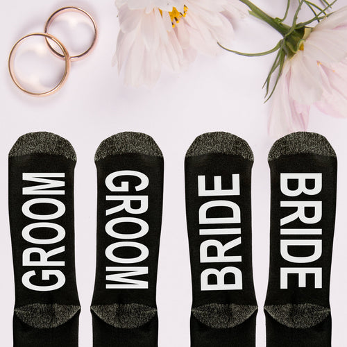 Bride, Groom Socks, Wedding Socks, Personalized Wedding Gift, Engagement Gifts for Couple