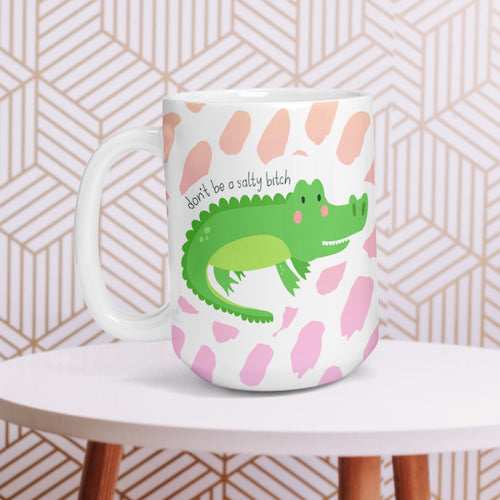Salty Bitch, Crocodile, Personalized Coffee Mug, Quotes About Life, Funny Mugs, Best Friend Birthday Gifts,