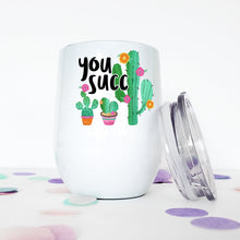 Load image into Gallery viewer, Cactus, Custom Wine Tumbler, Succulents, Best Friend Birthday Gifts,
