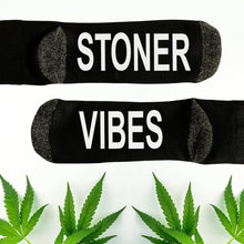 Load image into Gallery viewer, Smoke Weed, Stoner Vibes, Stoner Chick, Novelty Word Socks, Funny Unisex Socks, Marijuana, 420 Gift, Stoner Gift, Stoner Girl, Weed Gifts
